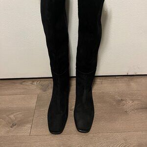 Stuart Weitzman Women's Boots Size 7.5 Black Suede Over the Knee 5050 Boot